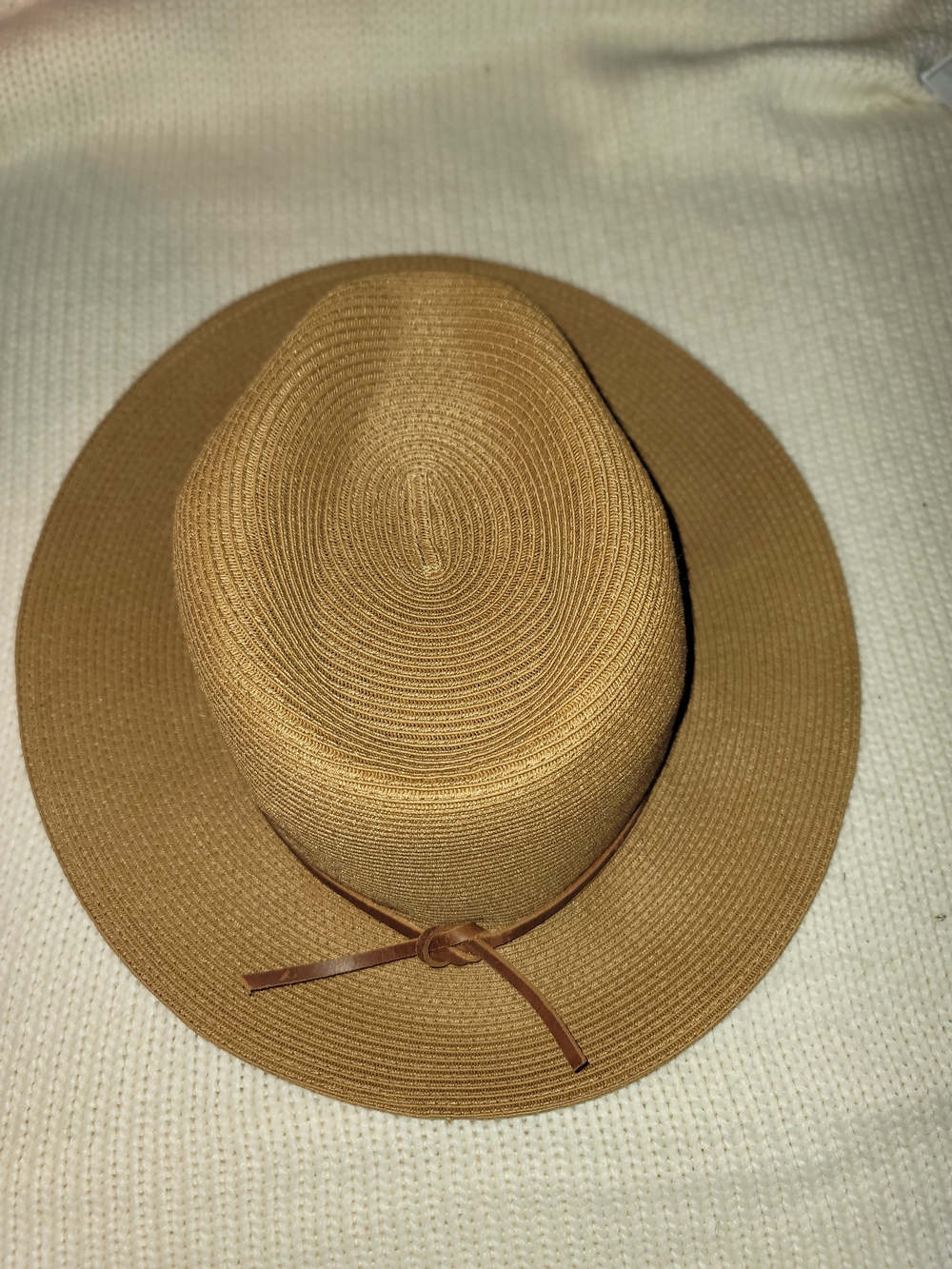 Brixton Wesley Copper Tan Straw Fedora with Leather Band